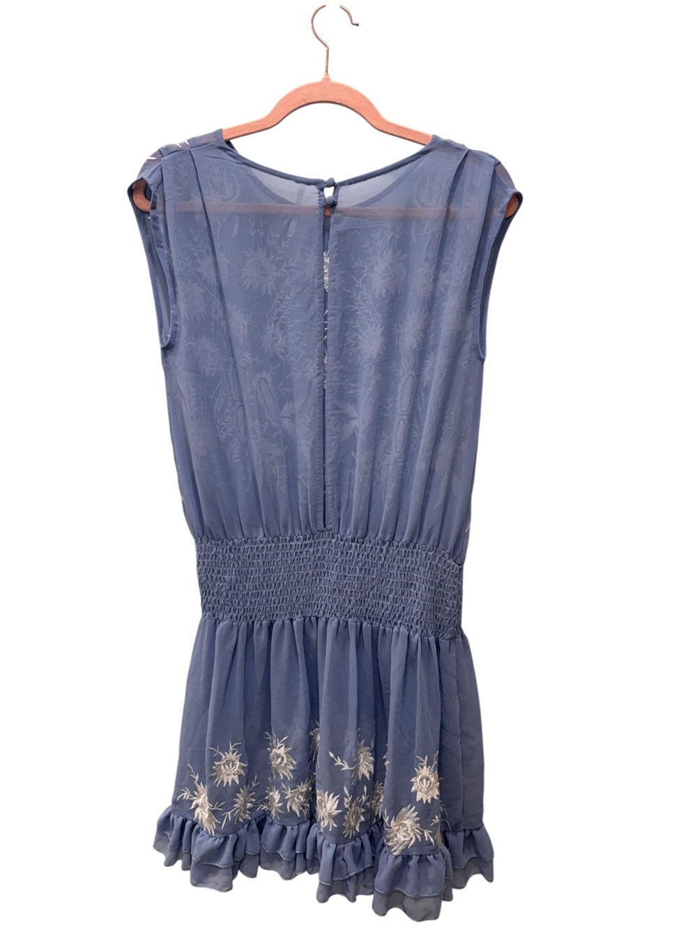 Free People Light Blue Embroidered Sheer Dress.  Size XS - Picture 3 of 9